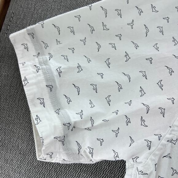 Paperdenim & Cloth Men's White Micro Printed Short Sleeve Button Up Shirt 3XL - Picture 6 of 8